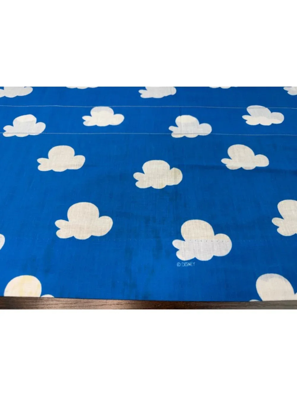 Vintage Disney Winnie the Pooh Blue Fabric Valance Panel
